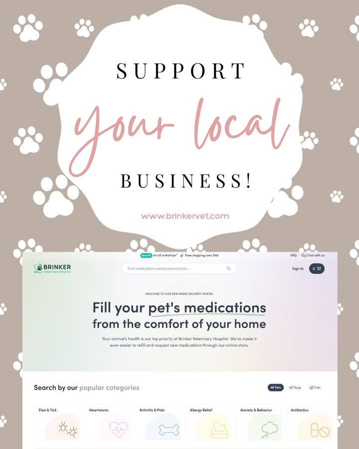 Did you know Brinker Veterinary Hospital has an online pharmacy?